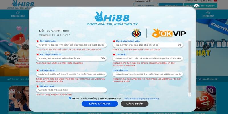 Chi tiết các bước tạo tài khoản Hi88 trên app 